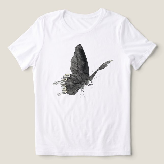 Butterfly Fun Illustration Graphic Tri-Blend Shirt (Design Front)