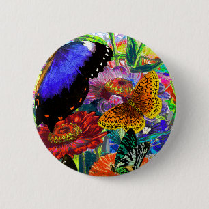Butterfly Garden 2 Inch Round Button