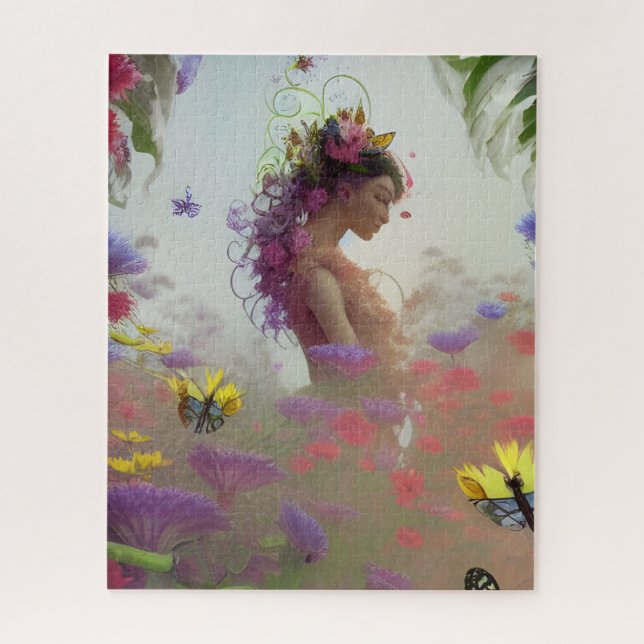 Butterfly Garden AI Generated Jigsaw Puzzle (Vertical)