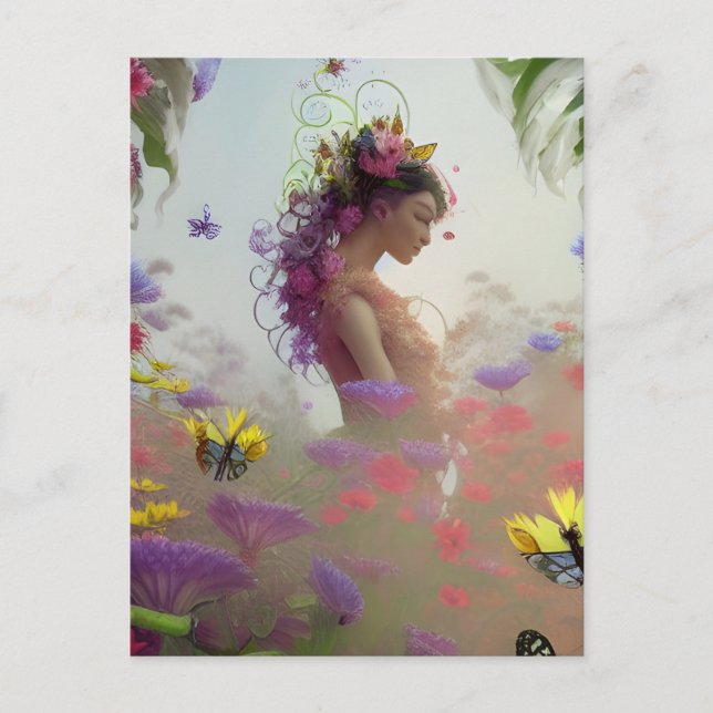 Butterfly Garden AI Generated  Postcard (Front)