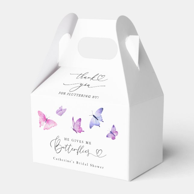 Butterfly Garden Bridal Shower Favor Box (Front Side)