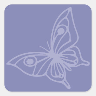Butterfly Garden Butterfly Blue Square Sticker