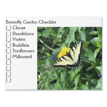 Butterfly Garden Checklist Yard Sign