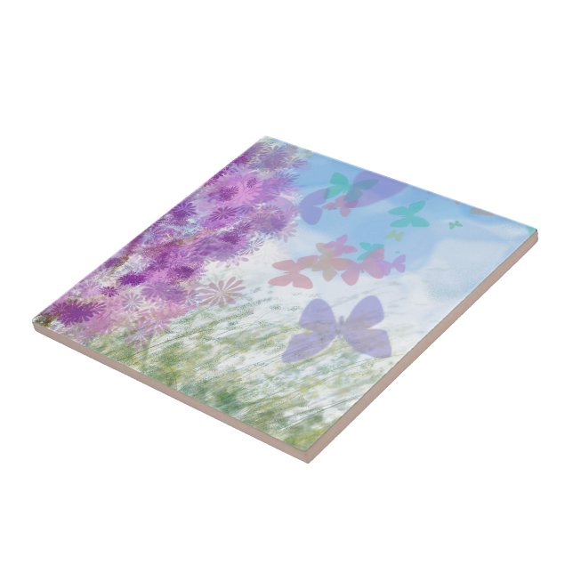 Butterfly Garden Decorative Tile (Side)
