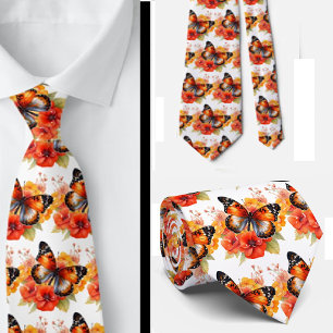 Butterfly Garden Elegant Pattern Neck Tie