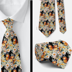 Butterfly Garden Elegant Pattern Neck Tie