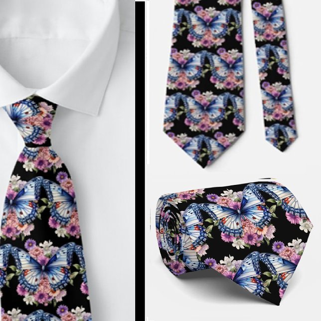 Butterfly Garden Elegant Pattern Neck Tie (Creator Uploaded)