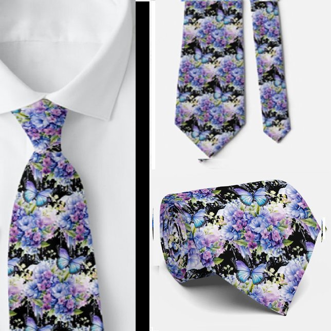 Butterfly Garden Elegant Pattern Neck Tie (Creator Uploaded)