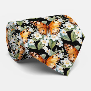 Butterfly Garden Elegant Pattern Neck Tie