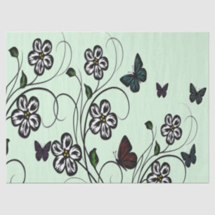 Butterfly Garden Green  Tissue Paper