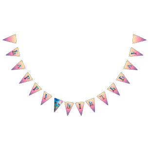 Butterfly Garden Happy Birthday Bunting Flags