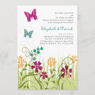 Butterfly Garden in Jewel Tones Invitation
