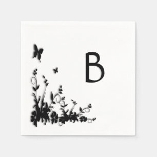 Butterfly Garden Initial Napkin