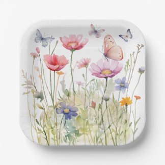 Butterfly Garden Paper Plates 7 inch