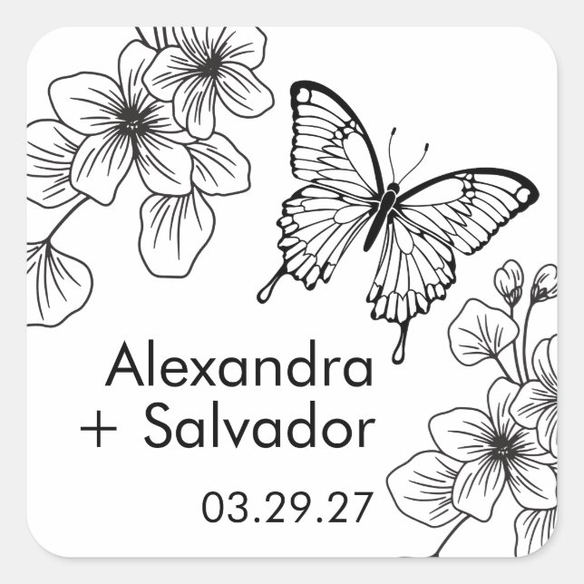 Butterfly Garden Personalized Favour Stickers (Front)