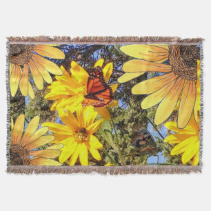 Butterfly Garden Throw Blanket