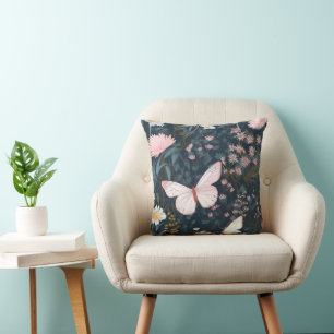 Butterfly Garden Throw Pillow