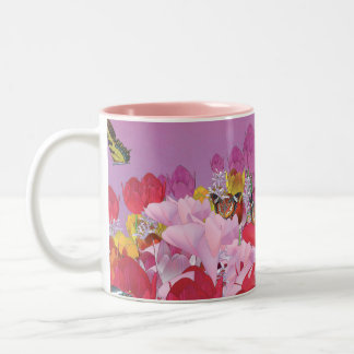 Butterfly Garden Two-Tone Coffee Mug