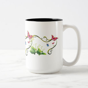 Butterfly Garden Two-Tone Coffee Mug