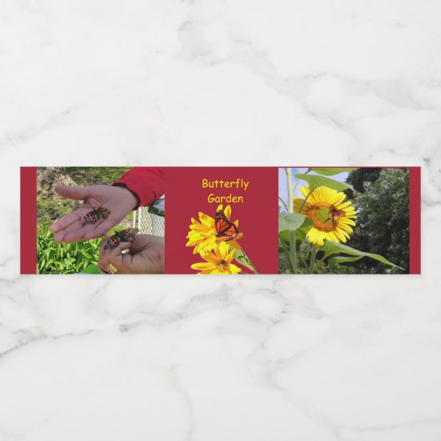 Butterfly Garden Water Bottle Label (Single Label)