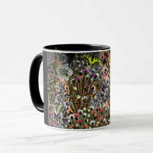 Butterfly garden willow floral vintage illustratio mug