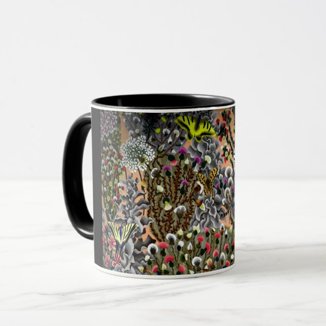 Butterfly garden willow floral vintage illustratio mug (Front Left)