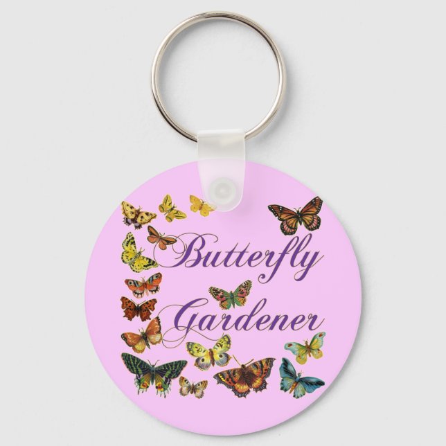 Butterfly Gardener Saying Keychain (Front)
