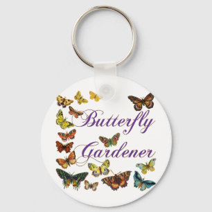 Butterfly Gardener Saying Keychain