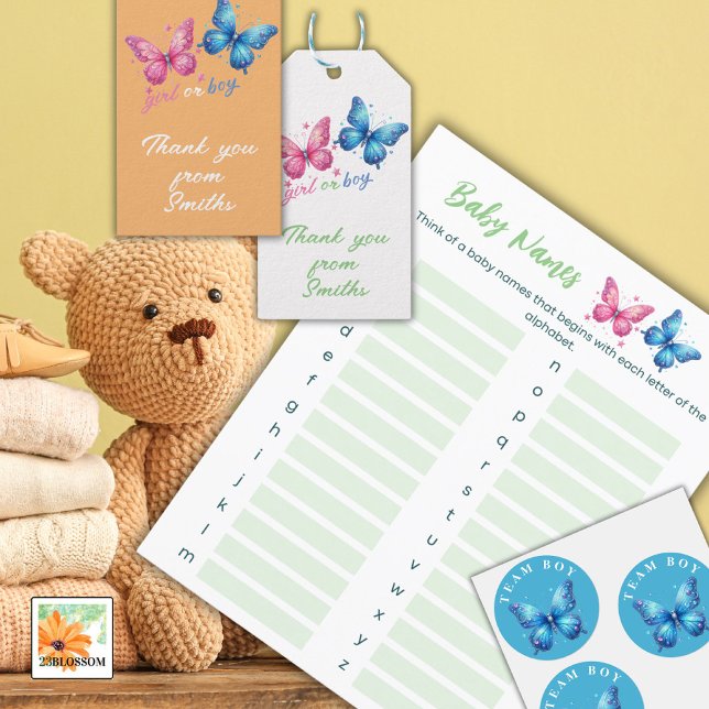 butterfly Gender Reveal Party Baby Names (Creator Uploaded)