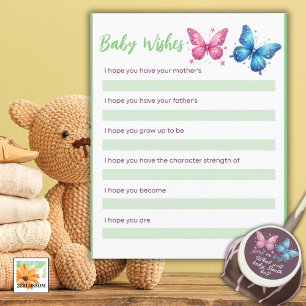 butterfly Gender Reveal Party Baby Wishes
