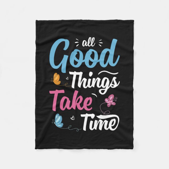 Butterfly Gift | All Good Things Take Time Fleece Blanket (Front)