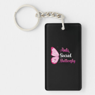 Butterfly Gift Anti Social Butterfly Keychain