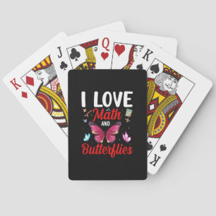 Butterfly Gift   I Love Math And Butterflies Playing Cards
