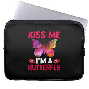 Butterfly Gift Kiss Me I Am A Butterfly Laptop Sleeve