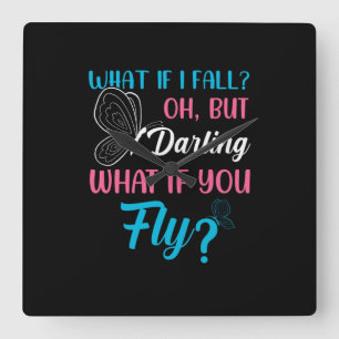 Butterfly Gift What If You Fly Square Wall Clock