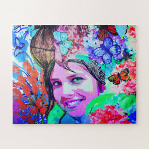 Butterfly girl art jigsaw puzzle