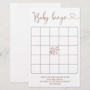 Butterfly Girl Baby Shower Bingo Game