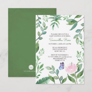 Butterfly Girl Baby Shower Invite, Pink Invitation