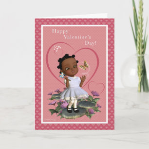 Butterfly Girl Happy Valentine's Day Card
