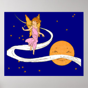 butterfly girl in space poster