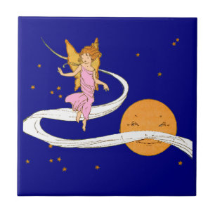 butterfly girl in space tile