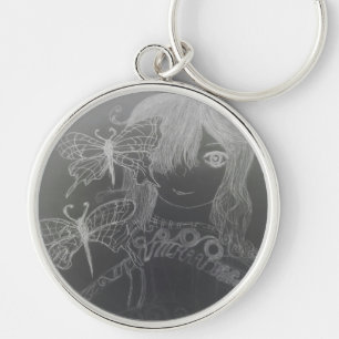 butterfly girl keychain