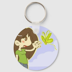 Butterfly Girl Keychain