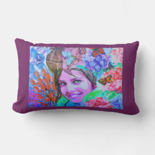 Butterfly girl lumbar pillow