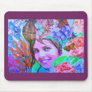 Butterfly girl mouse pad