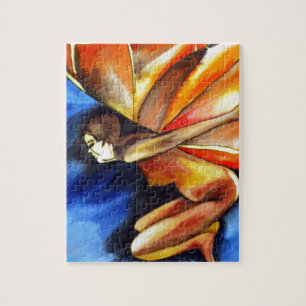 Butterfly girl surreal original fantasy art jigsaw puzzle