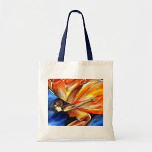 Butterfly girl surreal original fantasy art tote bag