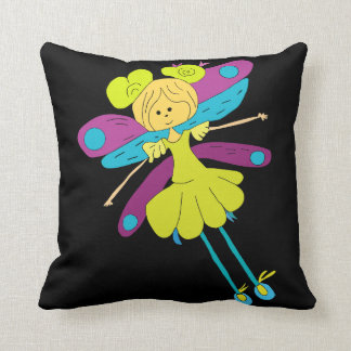 Butterfly Girl Throw Pillow