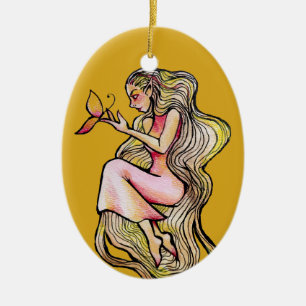 Butterfly Goddess Ceramic Ornament