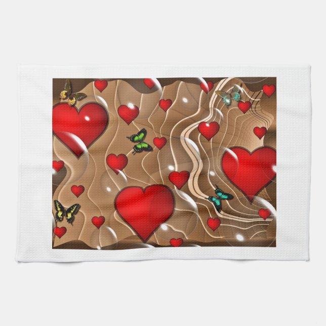 Butterfly & Gold Kitchen Towel (Horizontal)